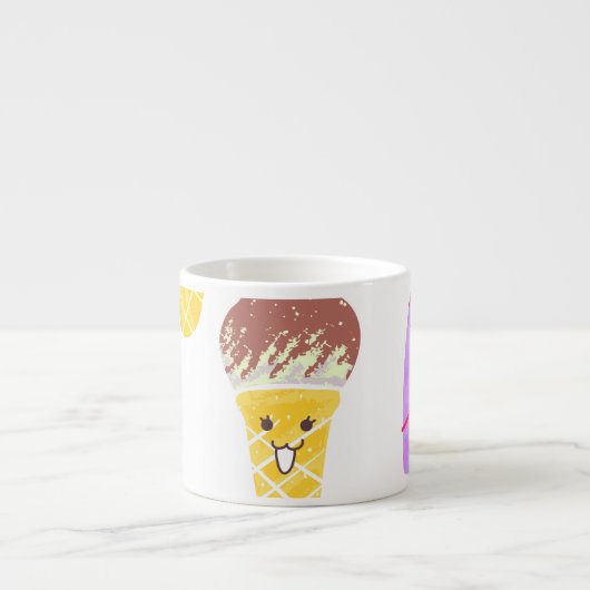 Kawaii Eis, niedlich, nahtlos. Espressotasse (Vorderseite)