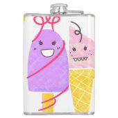 Kawaii Eis, niedlich, nahtlos. Flachmann (Rückseite)