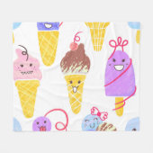 Kawaii Eis, niedlich, nahtlos. Fleecedecke (Vorderseite (Horizontal))