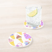 Kawaii Eis, niedlich, nahtlos. Getränkeuntersetzer (Seite)