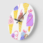 Kawaii Eis, niedlich, nahtlos. Große Wanduhr (Winkel)