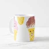 Kawaii Eis, niedlich, nahtlos. Kaffeetasse (Vorderseite Links)