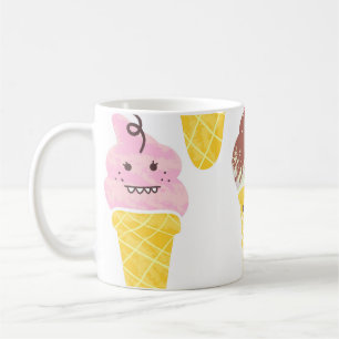 Kawaii Eis, niedlich, nahtlos. Kaffeetasse