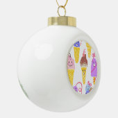 Kawaii Eis, niedlich, nahtlos. Keramik Kugel-Ornament (Links)