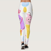 Kawaii Eis, niedlich, nahtlos. Leggings (Rückseite)