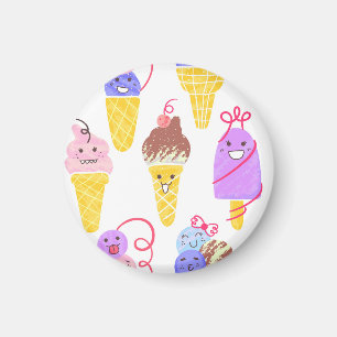 Kawaii Eis, niedlich, nahtlos. Magnet