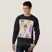 Kawaii Eis, niedlich, nahtlos. Sweatshirt (Vorne ganz)
