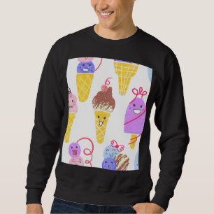 Kawaii Eis, niedlich, nahtlos. Sweatshirt