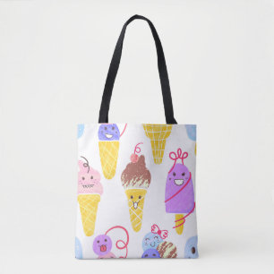 Kawaii Eis, niedlich, nahtlos. Tasche