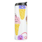 Kawaii Eis, niedlich, nahtlos. Thermosbecher (Nach links gedreht)