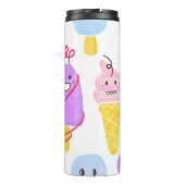 Kawaii Eis, niedlich, nahtlos. Thermosbecher (Rückseite)