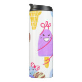 Kawaii Eis, niedlich, nahtlos. Thermosbecher (Nach rechts gedreht)