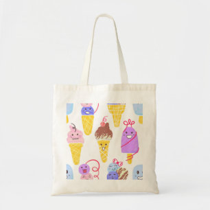 Kawaii Eis, niedlich, nahtlos. Tragetasche