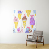 Kawaii Eis, niedlich, nahtlos. Wandteppich (Beispiel)