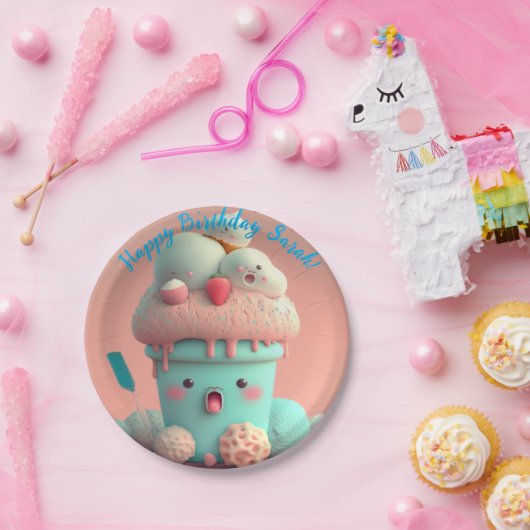 Kawaii-Eis Pappteller (Party)