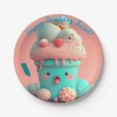 Kawaii-Eis Pappteller (Vorderseite)