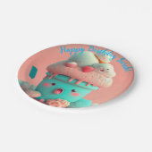 Kawaii-Eis Pappteller (Schrägansicht)