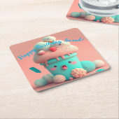 Kawaii-Eis Rechteckiger Pappuntersetzer (angewinkelt)