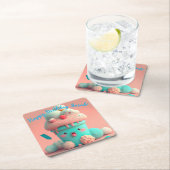 Kawaii-Eis Rechteckiger Pappuntersetzer (Vor Ort)