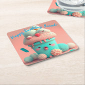 Kawaii-Eis Rechteckiger Pappuntersetzer (angewinkelt)