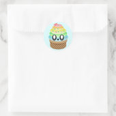 Kawaii Eis Regenbogensprinkles Runder Aufkleber (Tasche)