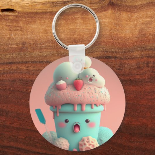 Kawaii-Eis Schlüsselanhänger (Vorderseite)