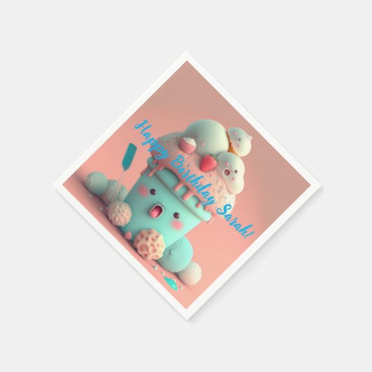 Kawaii-Eis Serviette (Ecke)