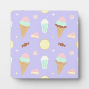 Kawaii-Eis-Süßigkeiten-Muster Fotoplatte