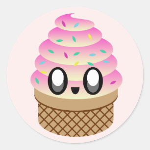 kawaii Eis Tutti Frutti Streusel Runder Aufkleber