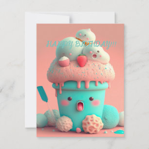 Kawaii-Eisbecher-Karte Karte