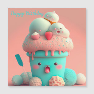 Kawaii-Eisbecher Magnetkarte