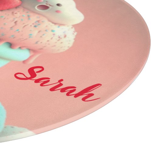 Kawaii-Eisbecher Schneidebrett (Ecke)