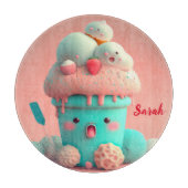 Kawaii-Eisbecher Schneidebrett (Vorderseite)