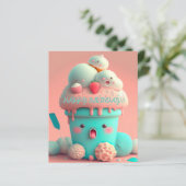 Kawaii Eisbecherkarte (Stehend Vorderseite)