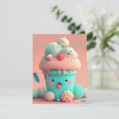 Kawaii Eisbecherkarte Karte (Stehend Vorderseite)