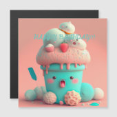 Kawaii Eisbecherkarte Magnetkarte (Vorne/Hinten)