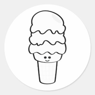 Kawaii-Eiscreme-Aufkleber Runder Aufkleber