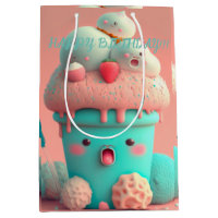 Kawaii Eiscreme Becher Medium Geschenktasche