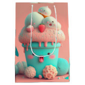 Kawaii Eiscreme Becher Medium Geschenktasche Mittlere Geschenktüte (Rückseite)
