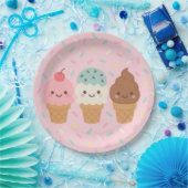 Kawaii-Eiscreme-Geburtstagspapierteller Pappteller (Party)
