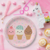 Kawaii-Eiscreme-Geburtstagspapierteller Pappteller (Party)