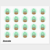 Kawaii-Eiscreme-Minze-Schokoladensplitter Runder Aufkleber (Blatt)