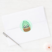 Kawaii-Eiscreme-Minze-Schokoladensplitter Runder Aufkleber (Umschlag)