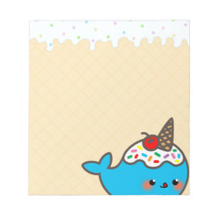 Kawaii Eiscreme Narwhal Notizblock