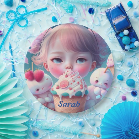 Kawaii-Eiscreme-Teller Pappteller (Party)