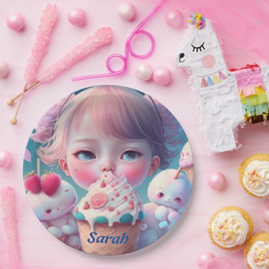 Kawaii-Eiscreme-Teller Pappteller (Party)