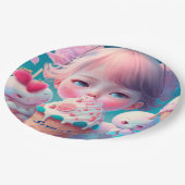 Kawaii-Eiscreme-Teller Pappteller (Schrägansicht)