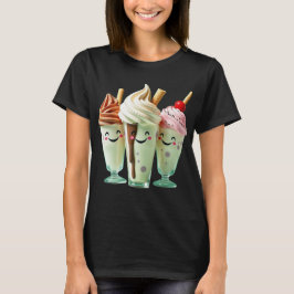 Kawaii Eiscreme-Trio Süße Dessert-Charaktere T-Shirt