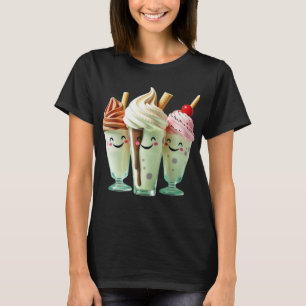 Kawaii Eiscreme-Trio Süße Dessert-Charaktere T-Shirt