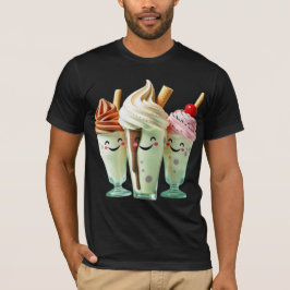 Kawaii Eiscreme-Trio Süße Dessertfiguren T-Shirt